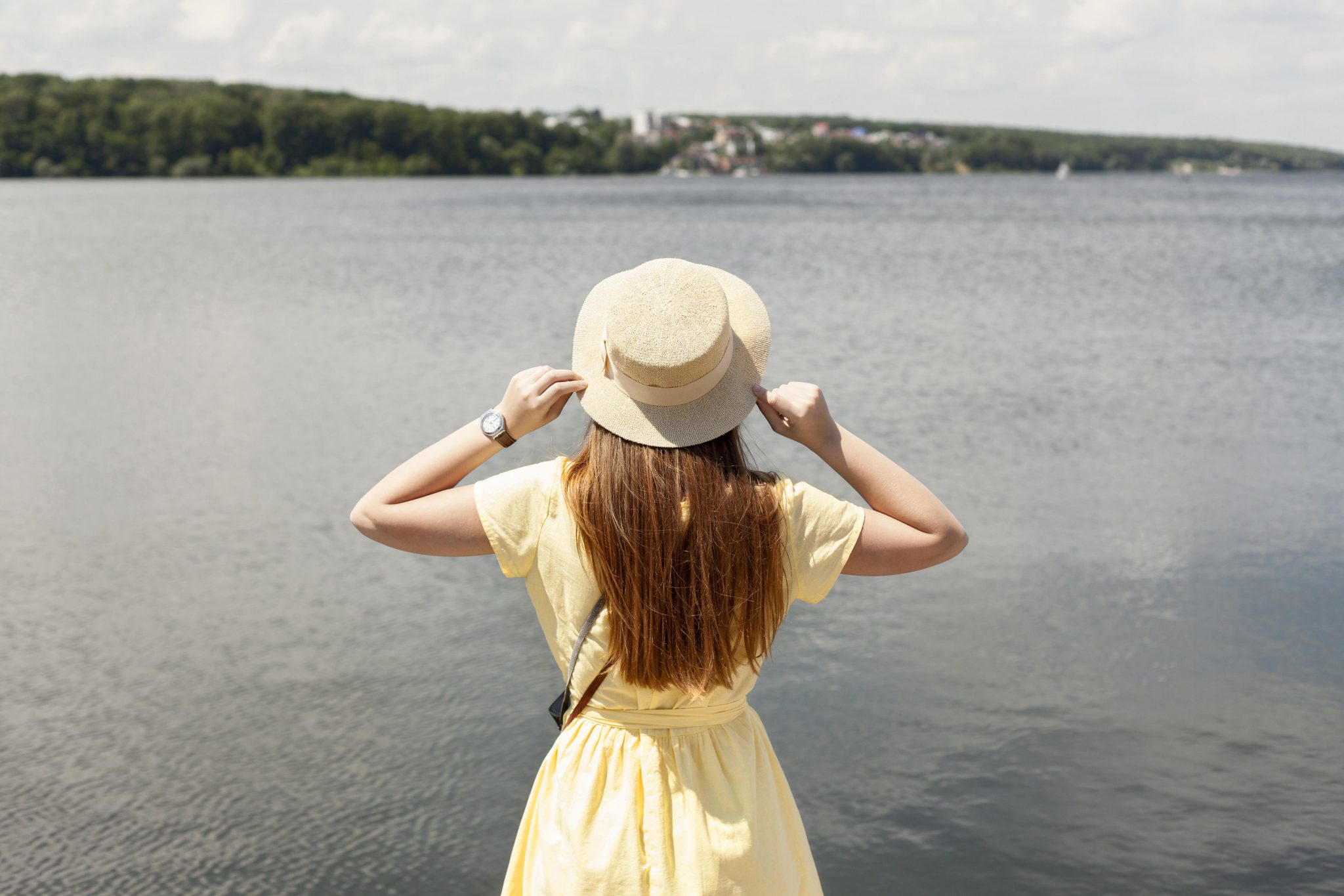 Woman near Lake